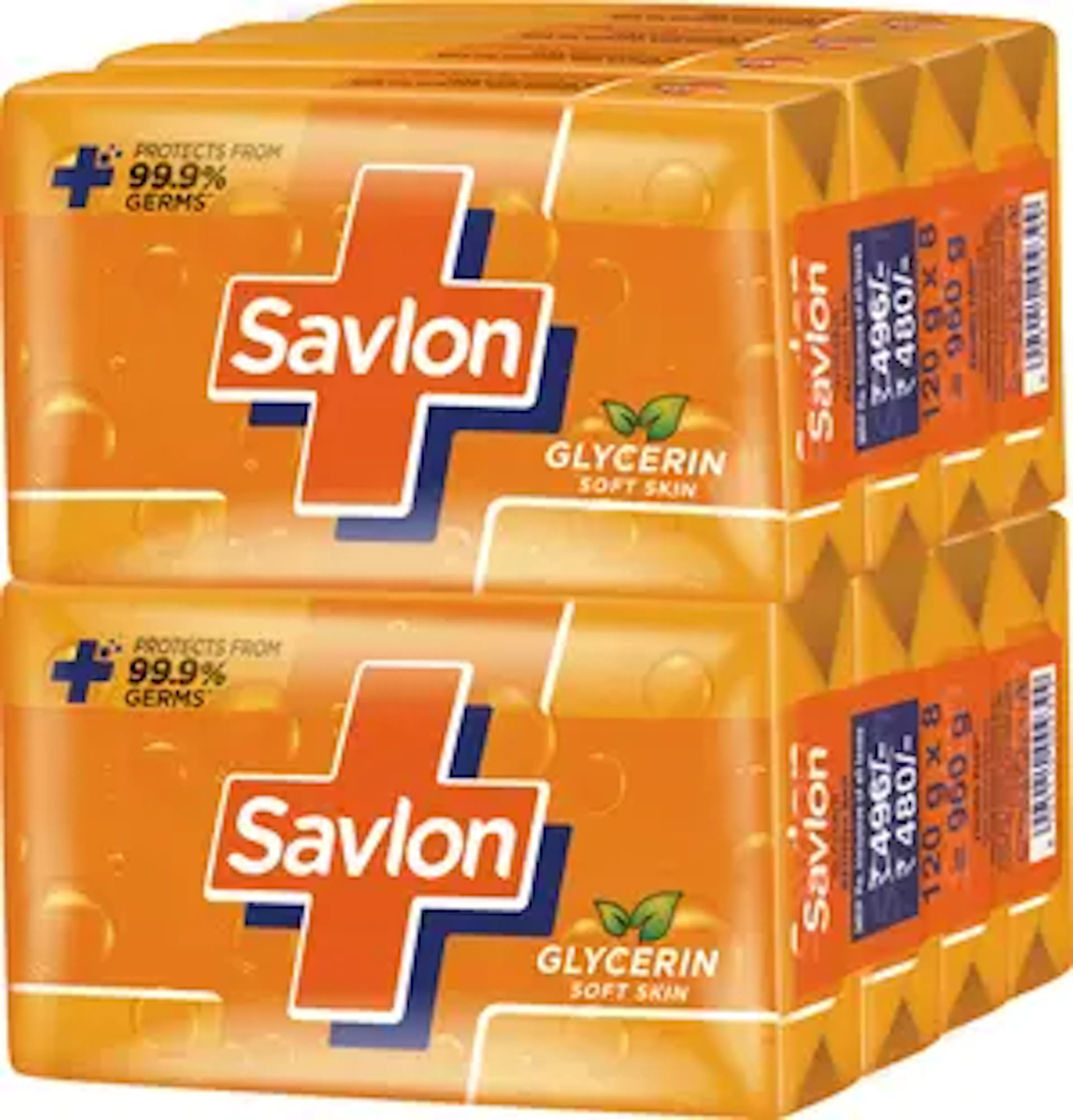 Savlon Glycerin Soap Bar with Protection, Natural Origin Glycerin, 120g Combo Pack
