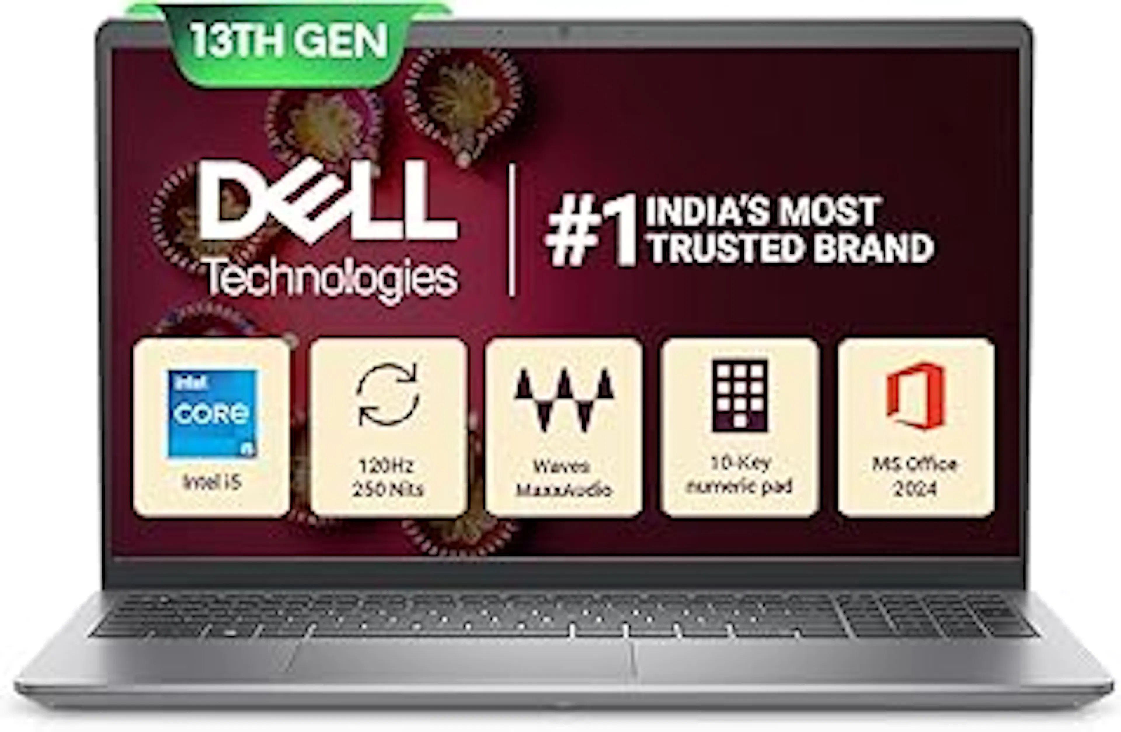 Dell 15, 13th Gen Intel Core i5-1334U (16GB DDR4, 512GB SSD) Anti-Glare FHD 15.6"/39.62cm, Windows 11, Microsoft Office Home 2024, Grey, 1.66kg, [Vostro 3530], 12 Month McAfee, Thin & Light Laptop