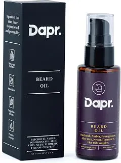 Dapr.Beard Oil (50 ml) | Patchouli, Amber & Five Oil Complex | Non sticky & Lightweight | Promotes Beard Growth|