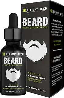 FULLLIGHT TECHBeard Growth Oil for Men Fast Growth 30ml | Best Beard & Mustache Growth Oil | Patchy Beard Fix, Beard Conditioner, Moisturizer & Grooming Care for Soft, Healthy Beard