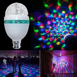 B22D 360 Degree Crystal Magic Disco Led Light Rotating Bulb Light, 3 Watts LED