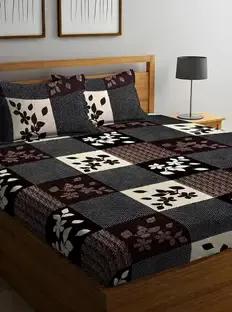 ShopGlobal 120 TC Polycotton Double Printed Bedsheet