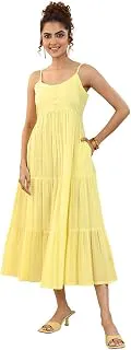 LibasSolid Cotton Fit and Flare Dress