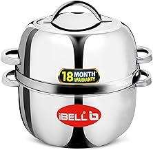iBELL Stainless Steel Steam Pot, 1.5 Kilogram, Thermal Rice Cooker With Rubber Gasket (Induction Based Pot) Silver
