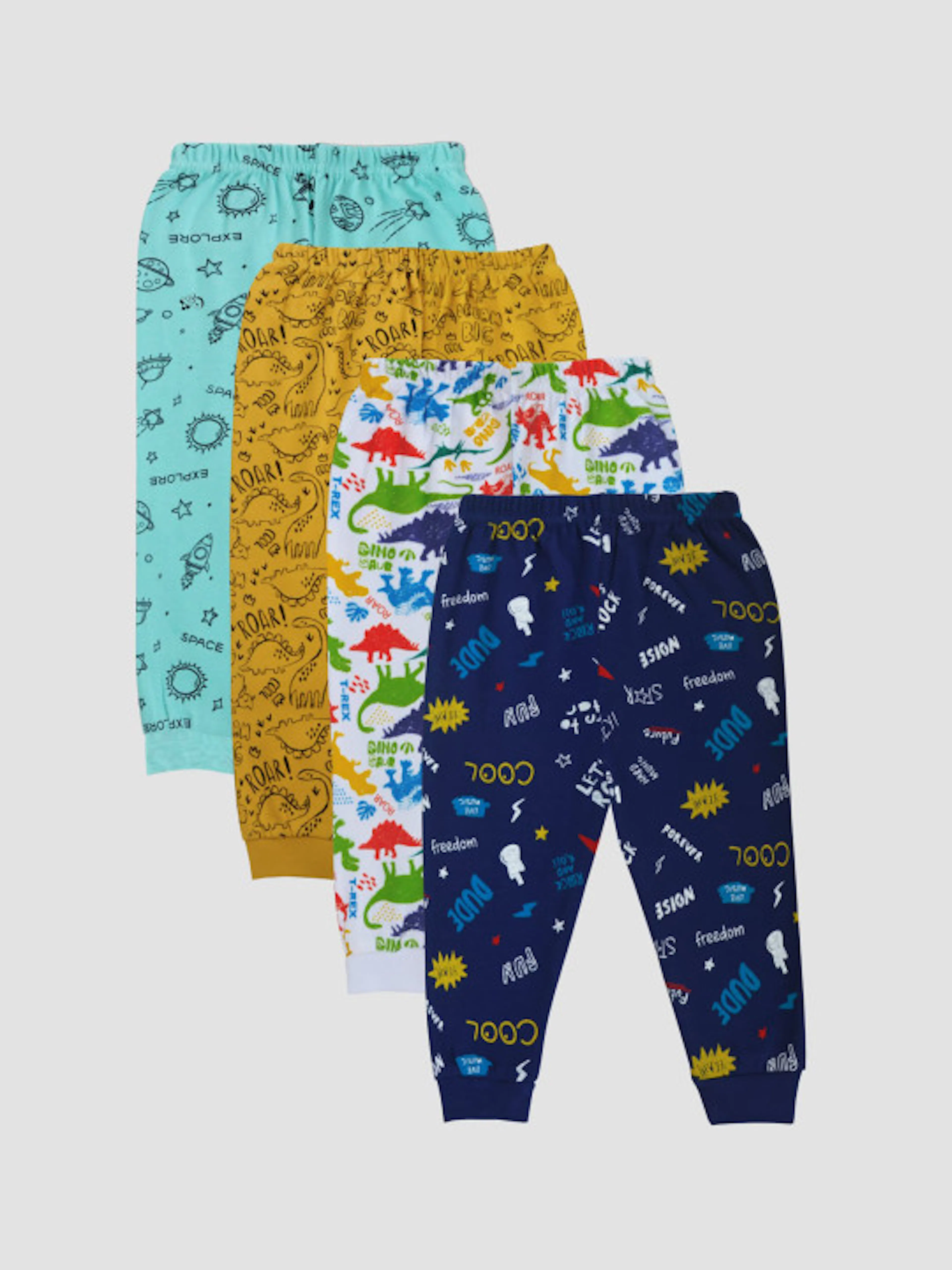 x2o Kids Multicoloured Pack of 4 Printed Sleepsuit