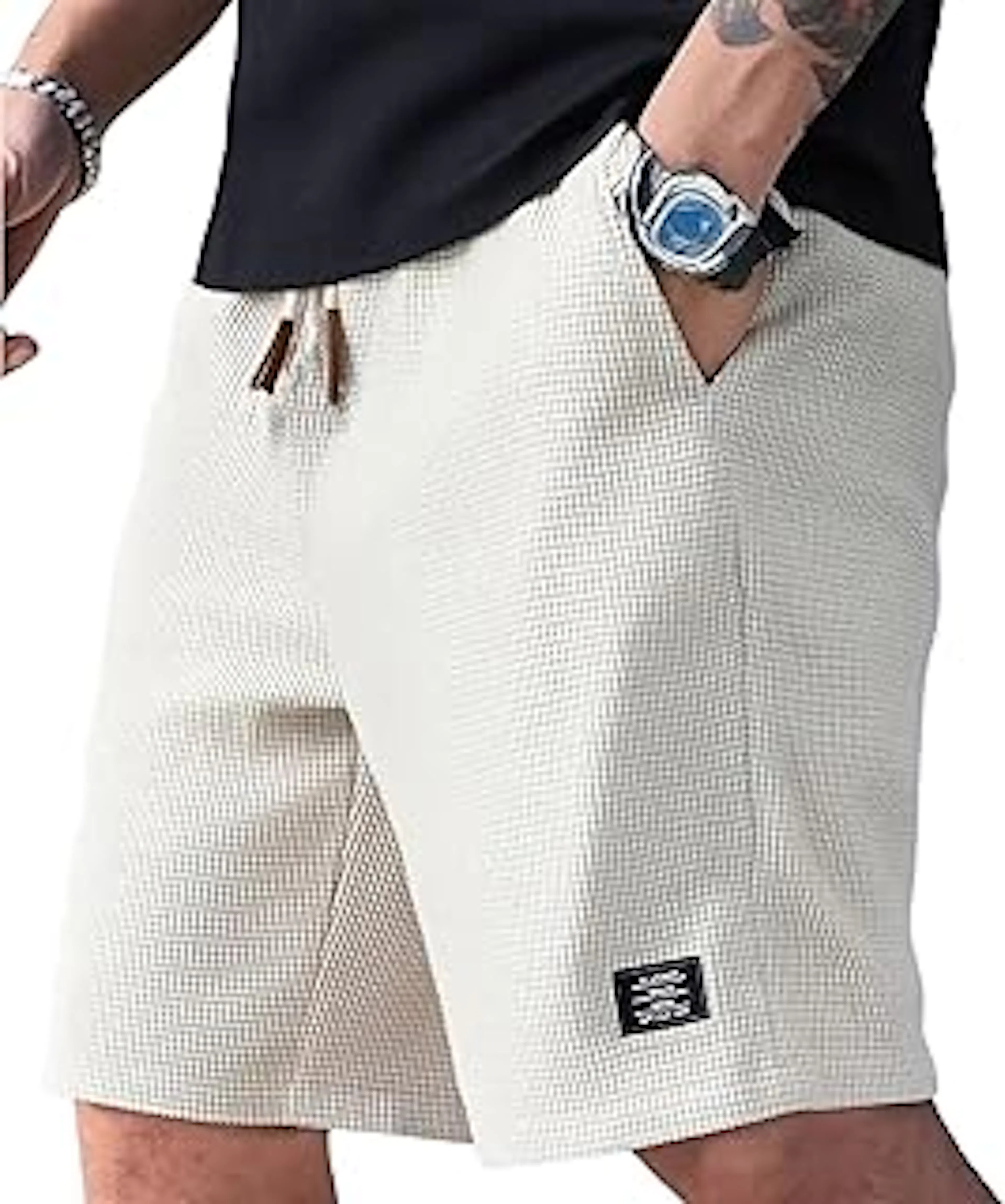 FABRIPPLEMen’s Slim Fit Knitted Short for Summer | Stretchable Fabric | Breathable & Lightweight | Casual Lounge Short with Elastic Waistband & Drawstring