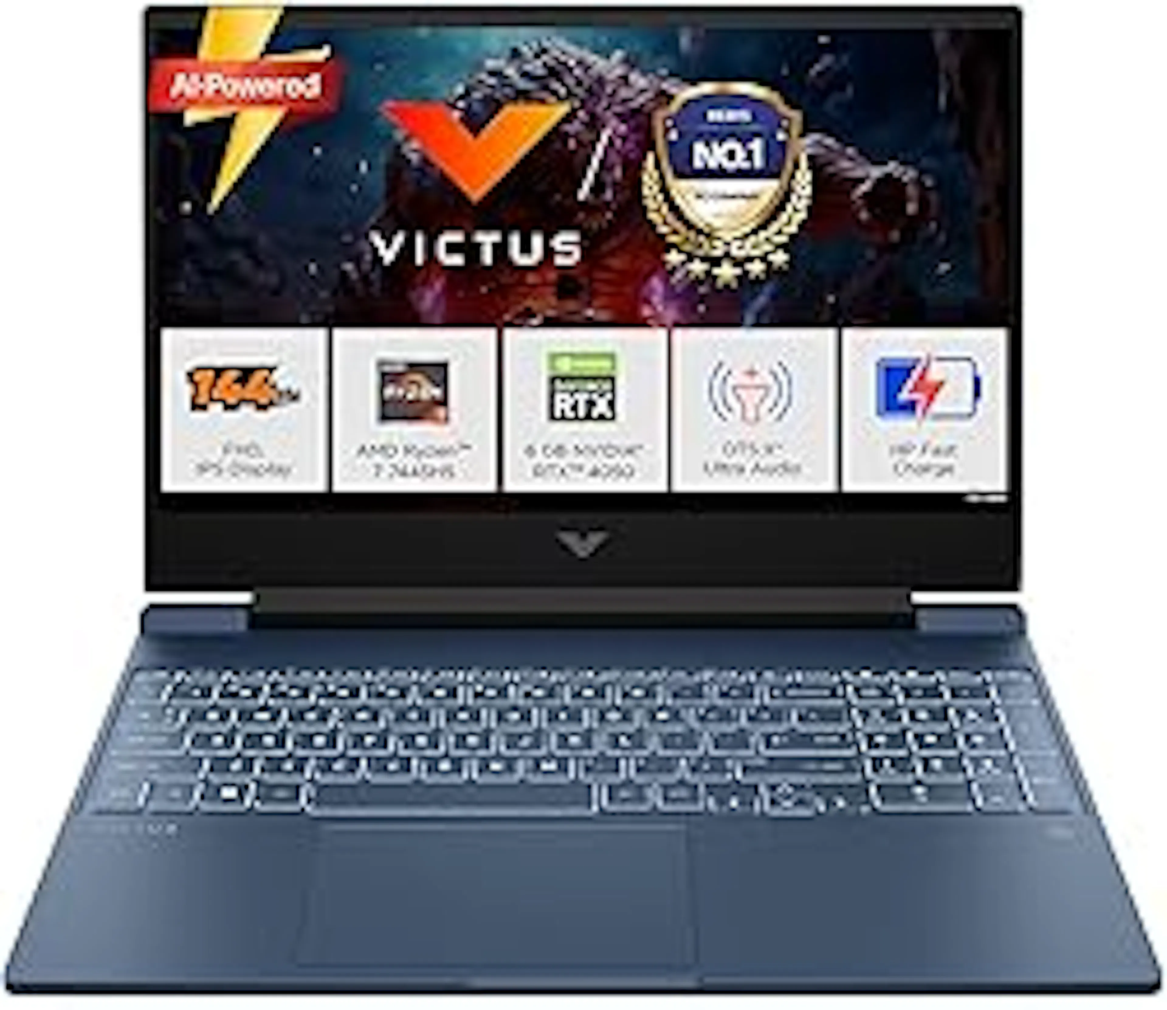 HP Victus, AMD Ryzen 7 7445HS, 6GB RTX 4050, 16GB DDR5(Upgradeable) 512GB SSD, 144Hz, IPS, 300nits, FHD, 15.6''/39.6cm, Win11, M365* Office24, Blue, 2.29kg, fb3130AX, Backlit, DTS Audio, Gaming Laptop