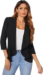 KOTTYWomen's Lightweight Open Front Blazer – Draped Waterfall Longline Blazer Style