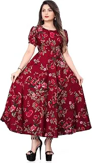 FLARED ALINE MAXI DRESS WITH FLORAL PRINT FOR WOMEN