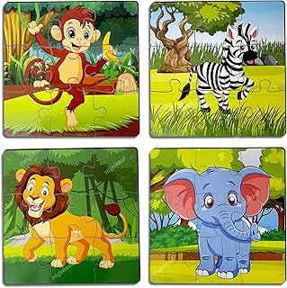 Wooden Jigsaw Puzzle Games for Children & Kids Wooden Puzzle for 2 3 4 5 6Year Old Girls Boys Animals Jigsaw Puzzle(Pack of 4)