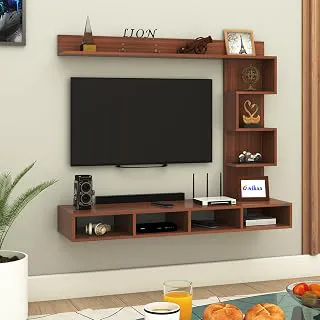 Anikaa Laura Engineered Wood Wall Mount TV Unit/TV Stand/TV Cabinet/TV Entertainment Unit/Set Top Box Stand (Ideal for 43 Inch) (D.I.Y) (Walnut)