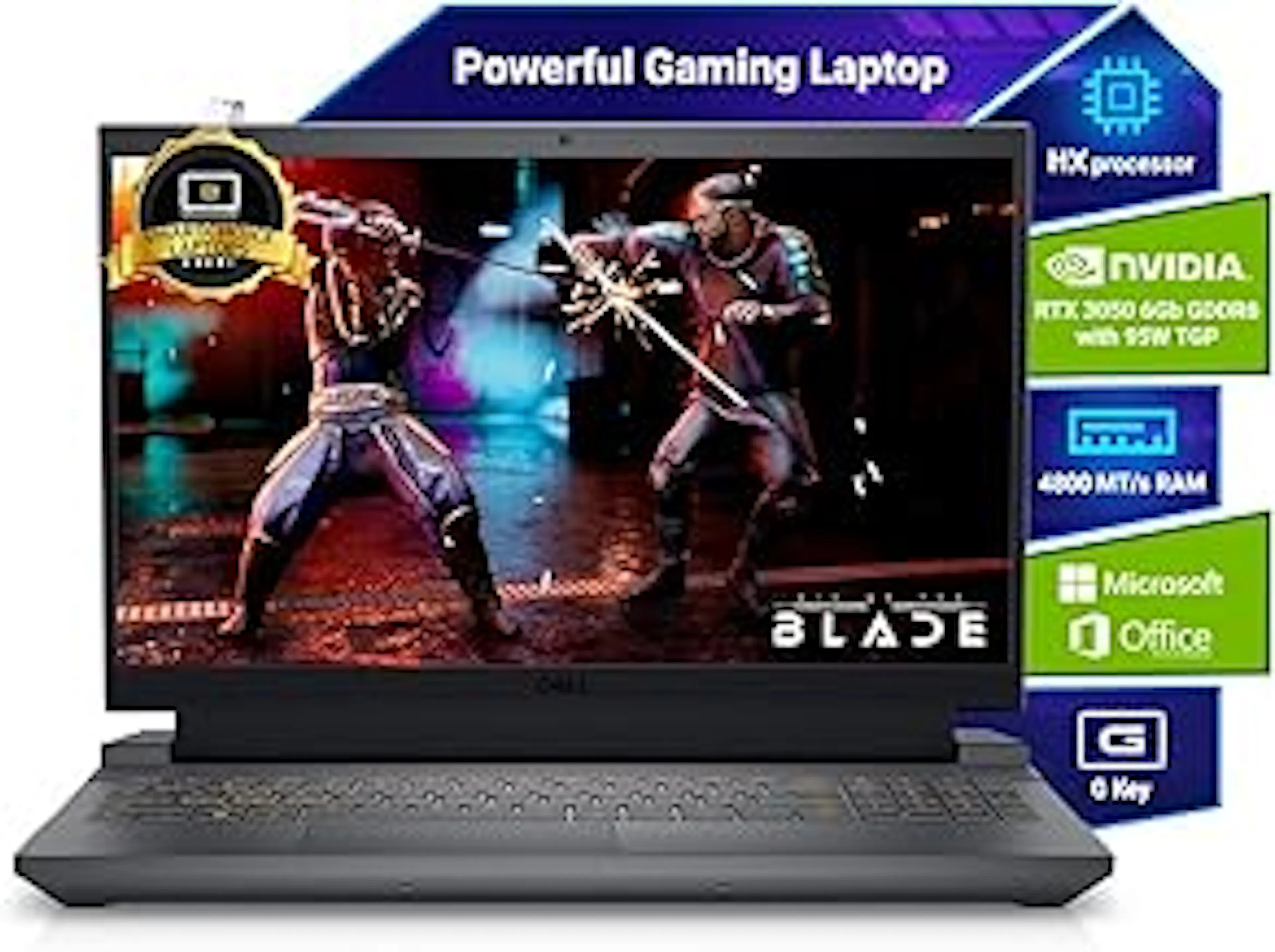 Dell G15, 13th Gen Intel Core i5-13450HX Processor, NVIDIA RTX 3050-6GB, (16GB RAM 1TB SSD) FHD 15.6"/39.62 cm, Orange Backlit Keyboard, Win 11, MS Office'24, Dark Shadow Grey, 2.65Kg Gaming Laptop