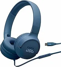 JBLTune 520C On Ear Type C Wired Headphone, Pure Bass Sound,3-Button Remote with Microphone,Comfort Fit and Foldable Design(Blue)