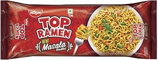 Top Ramen Classic Masala Noodles | 100% Desi Spicy Flavor, Saucy Instant Noodles for Family Meals | Quick & Tasty Comfort Food , 240 gm