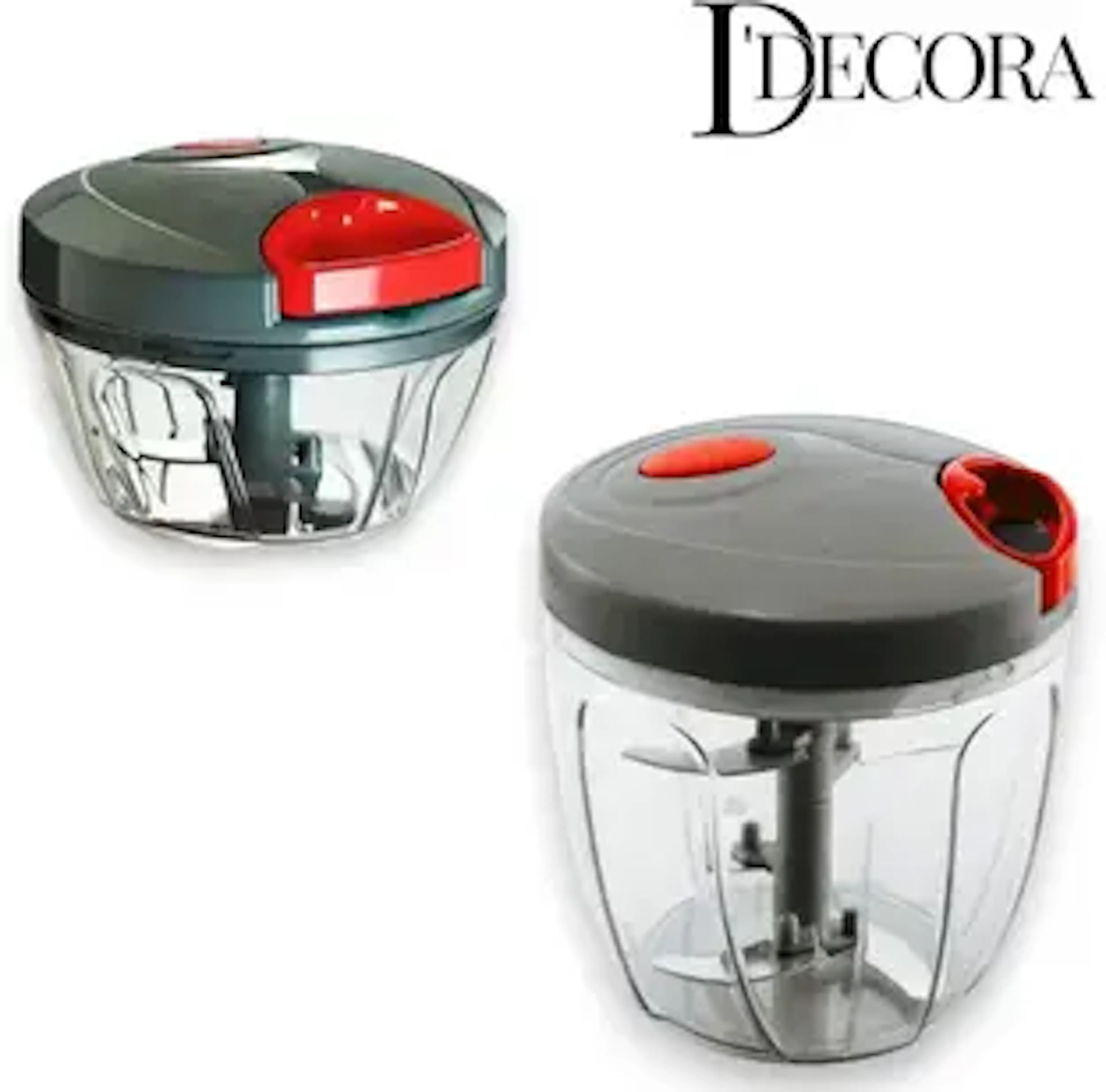 DDecora 450 ML +1000 ML Chopper combo with stainless steel Powerful Blade (GREY) Vegetable & Fruit Chopper