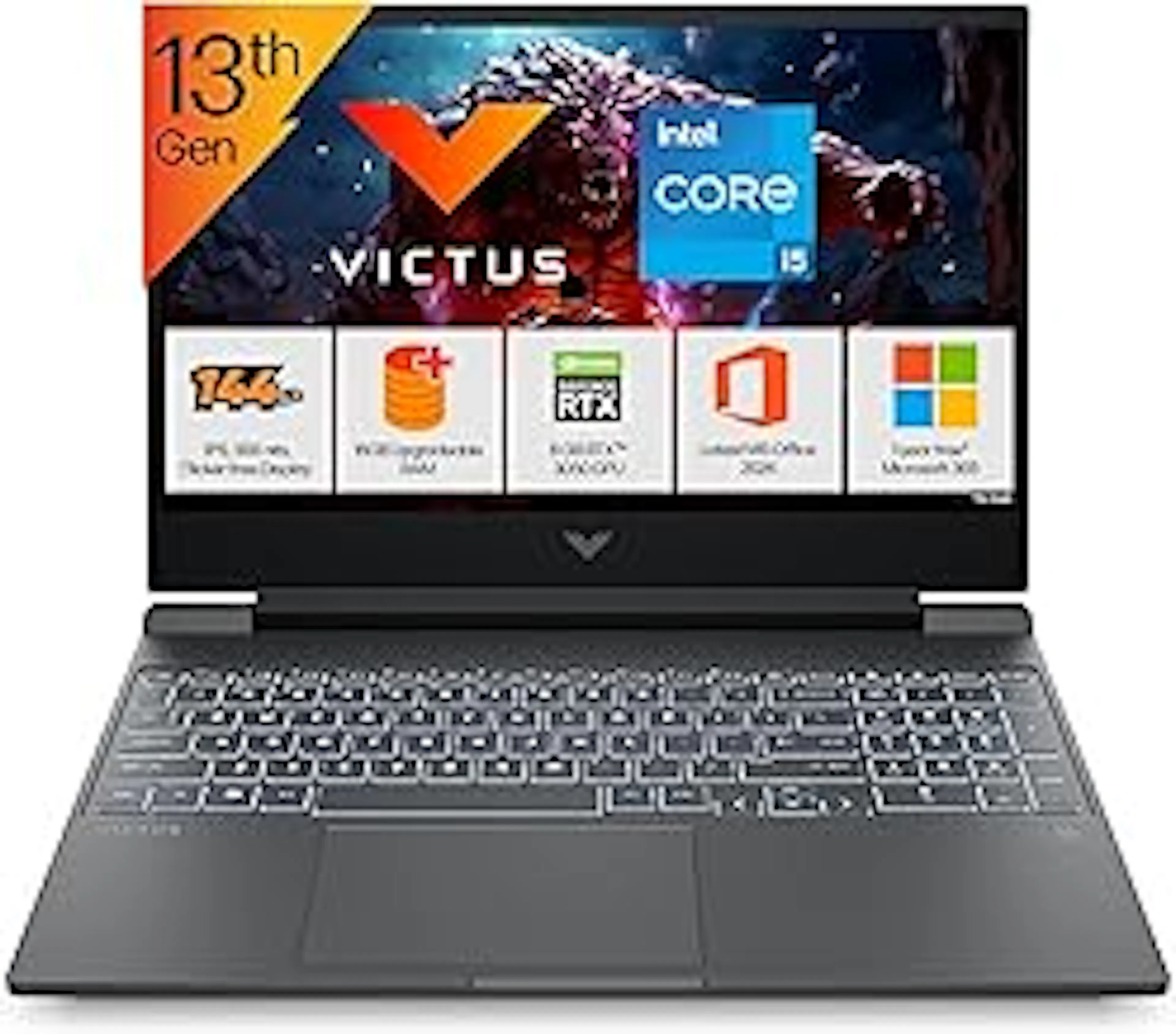 HP Victus, 13th Gen Intel Core i5-13420H, 6GB RTX 3050, 16GB DDR4(Upgradeable) 512GB SSD, FHD, 144Hz, 300 nits, IPS, 15.6''/39.6cm, Win11, M365* Office24, Mica Silver, 2.3kg, fa2700TX, Gaming Laptop