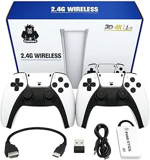 BLUE BIG HORSE M15 RetroX 2.4G Wireless Game Console with 24000 Built-in Games, Dual Wireless Controllers, HDMI TV Output, 128GB TF Card Support, Plug & Play Retro Gaming System for Kids & Adults