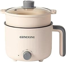 MOOKA Mini Multipurpose Electric Cooker Kettle With Steamer 1.5 Liter Inner Pot Non-Stick Hotpot Cooker For Cooking Hot Water Rice Idli Momos Tea 600W Portable Travel