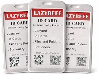 Aluminum ID Card Holder Vertical (Pack of 3) – Metal Badge Holder with Scratch Guard, Premium Silver Office ID Card Case