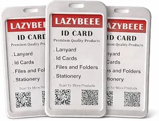 Aluminum ID Card Holder Vertical (Pack of 3) – Metal Badge Holder with Scratch Guard, Premium Silver Office ID Card Case