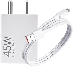 Mi Xiaomi Original 45W Turbo Fast Charger Combo/Rapid Charging with Qualcomm Quick Charge 3.0. Includes USB Type-C 3A Fast Charge Cable. Compatable with mobiles, laptops, and Power Banks (White)