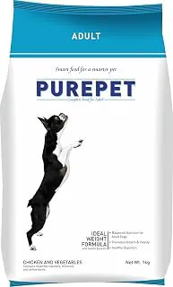 Purepet Adult Dry Dog Food 1kg | Chicken & Vegetable Flavour | Promotes Health & Vitality | Immune Support | Healthy Digestion | Nutrient Rich