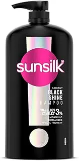 Sunsilk Stunning Black Shine Shampoo 1 L|| With Amla + Oil & Pearl Protein|| Gives Shiny|| Moisturised and Fuller Hair - Paraben Free Amla