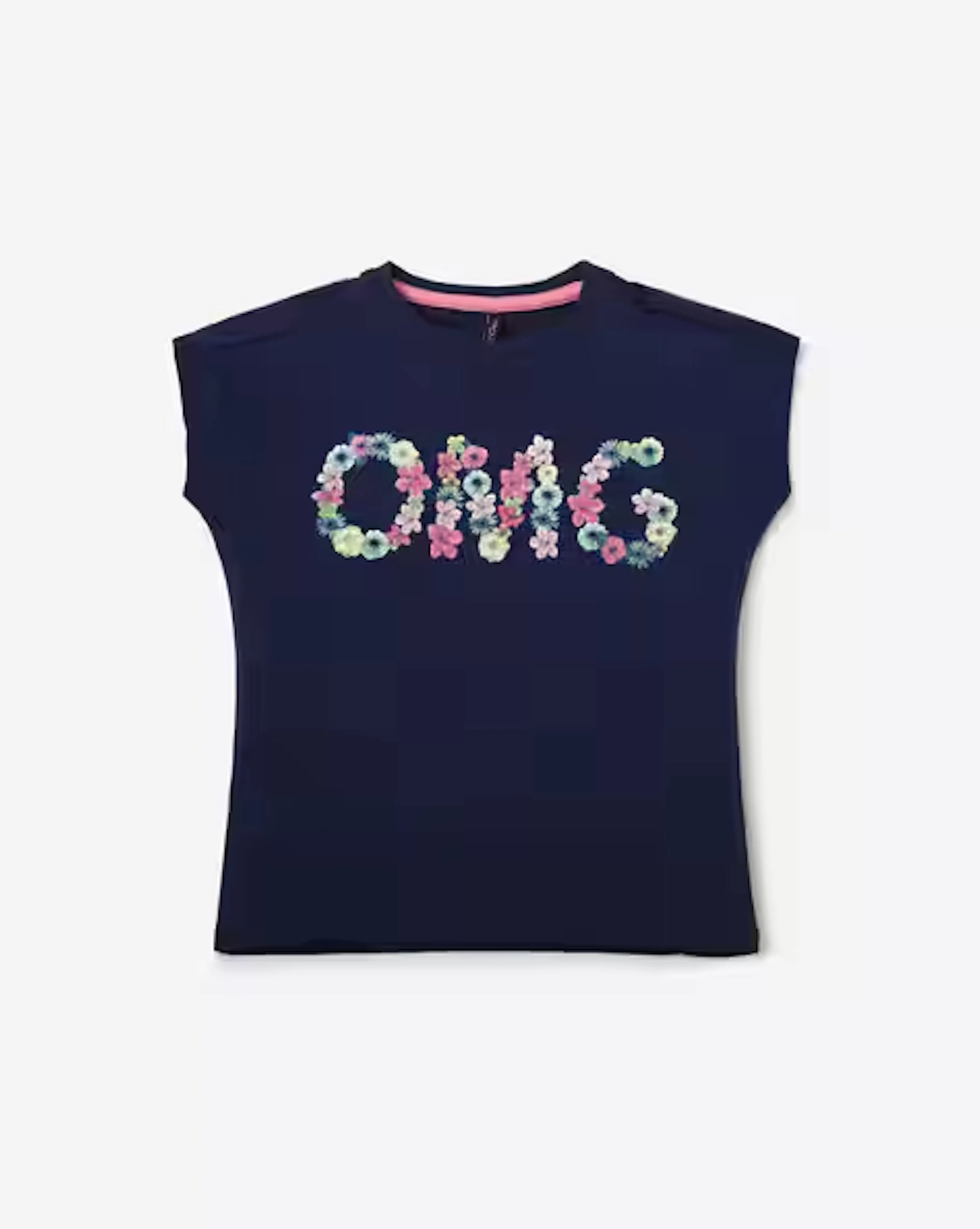 Typographic Print Round-Neck T-shirt