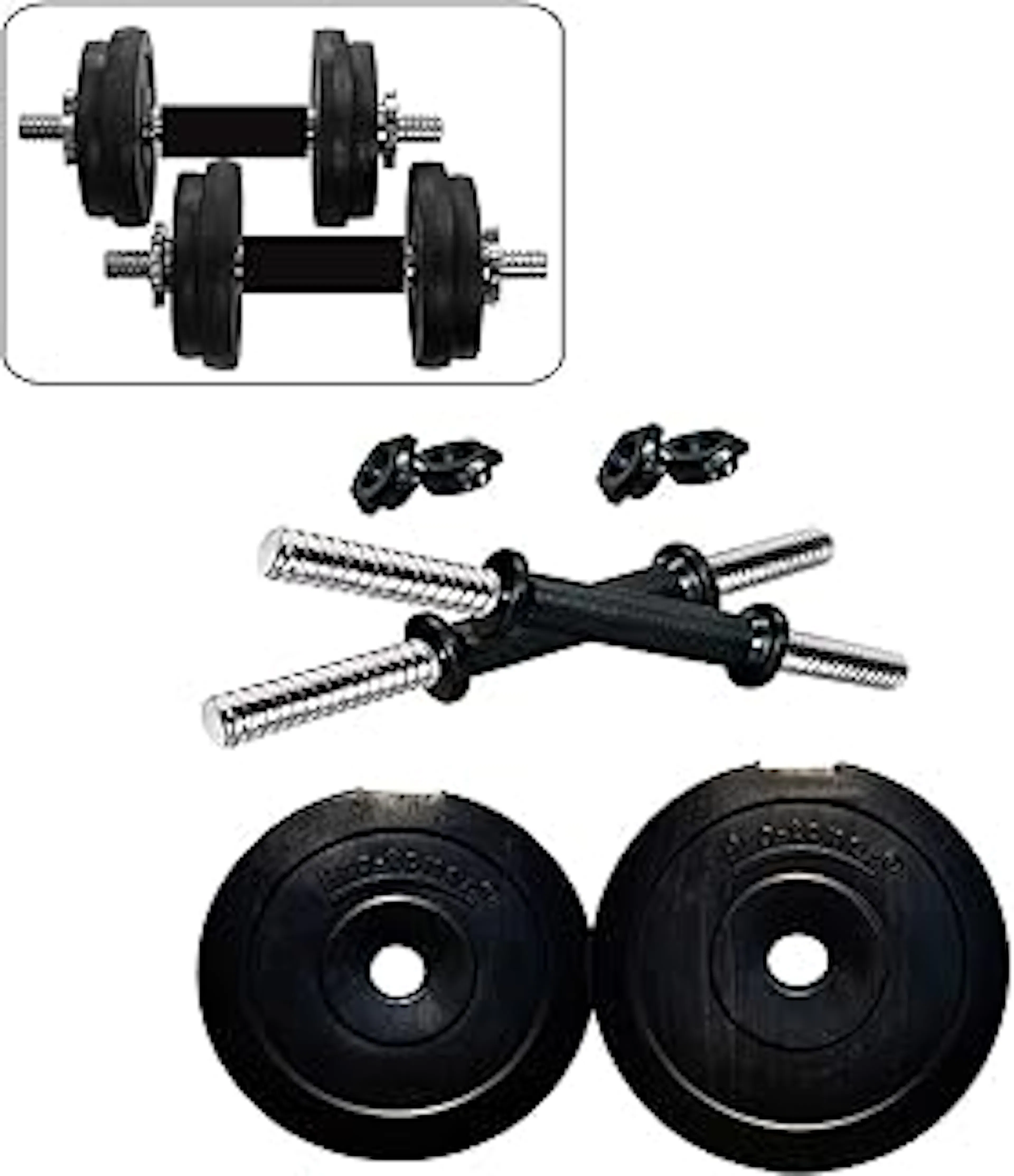 Protoner 18 Kg PVC Dumbells Sets, PVC Plates + Dumbells Rods