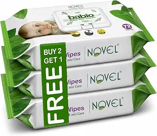 Baby Wet Wipes with Aloe Vera, Chamomile, and Vitamin E - 216 Count - 3 Pack