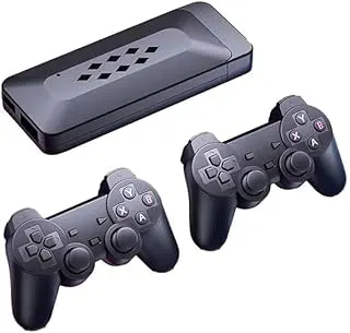 Game Switch Gamestick M33 Retro Gaming Console, 1080P HD, 2 Wireless Controllers, PSP Support, Black