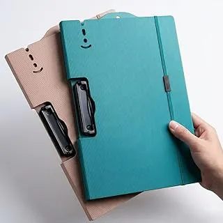 Tarkan A4 Size Clipboard File Folder with Adjustable Strap, Pack of 2, for Home, School, Office Use (Pink and Green)