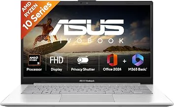 ASUSVivobook Go 14 (2026),AMD Ryzen 3 30 Processor,AMD Radeon iGPU,8GB RAM,512GB SSD,FHD,14" (35.5 cm),Windows 11,M365 Basic(1Y)* Office 2024,Cool Silver,1.38 Kg,E1404FA-EB1224WS,Thin & Light Laptop