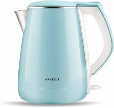 Havells Aqua Plus Electric Kettle 1.2 Litre, 1250 Watt | 304 Stainless Steel Inner Body | Cool Touch Body | Auto Shut-Off |Wider Mouth|2 Years Door Step Warranty by Havells (Black)