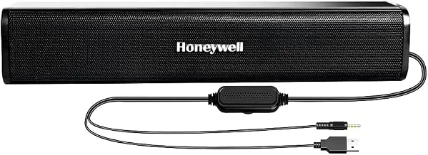 Honeywell Moxie V500 10W Portable USB Wired Soundbar, Speaker for PC,Desktop and Laptop with Volume Control and 3.5 mm AUX,2.0 Channel,52mmX2 Drivers,Plug &Play,2 Yrs Maufacuturer Warranty
