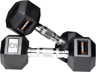 KORE DM-HEXA-5KG-COMBO16 Dumbbells Kits, Rubber, Black