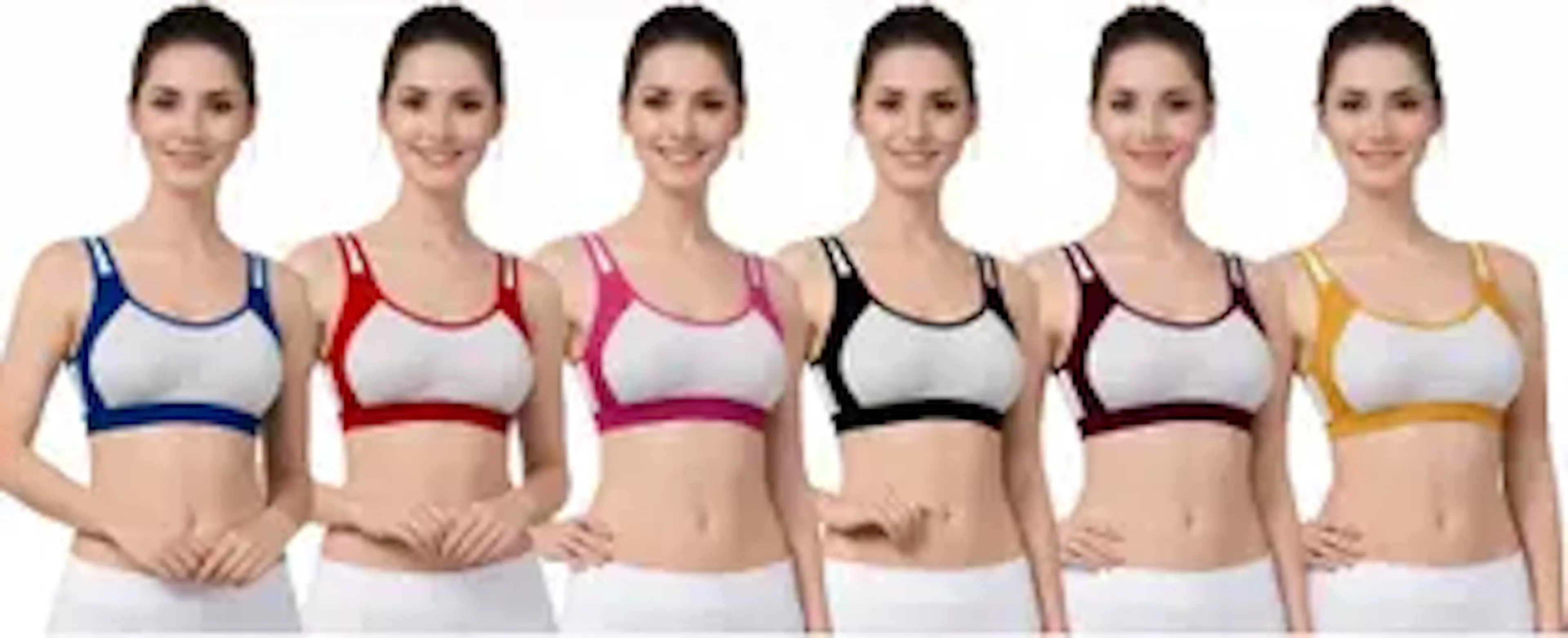 Wonkey by Pack of 6 Bra Pack of 6 Sport Bra Women Sports Non Padded Bra