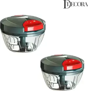 DDecora 450 ML Chopper combo with stainless steel Powerful Blade , New Handy(GREY) Vegetable & Fruit Chopper
