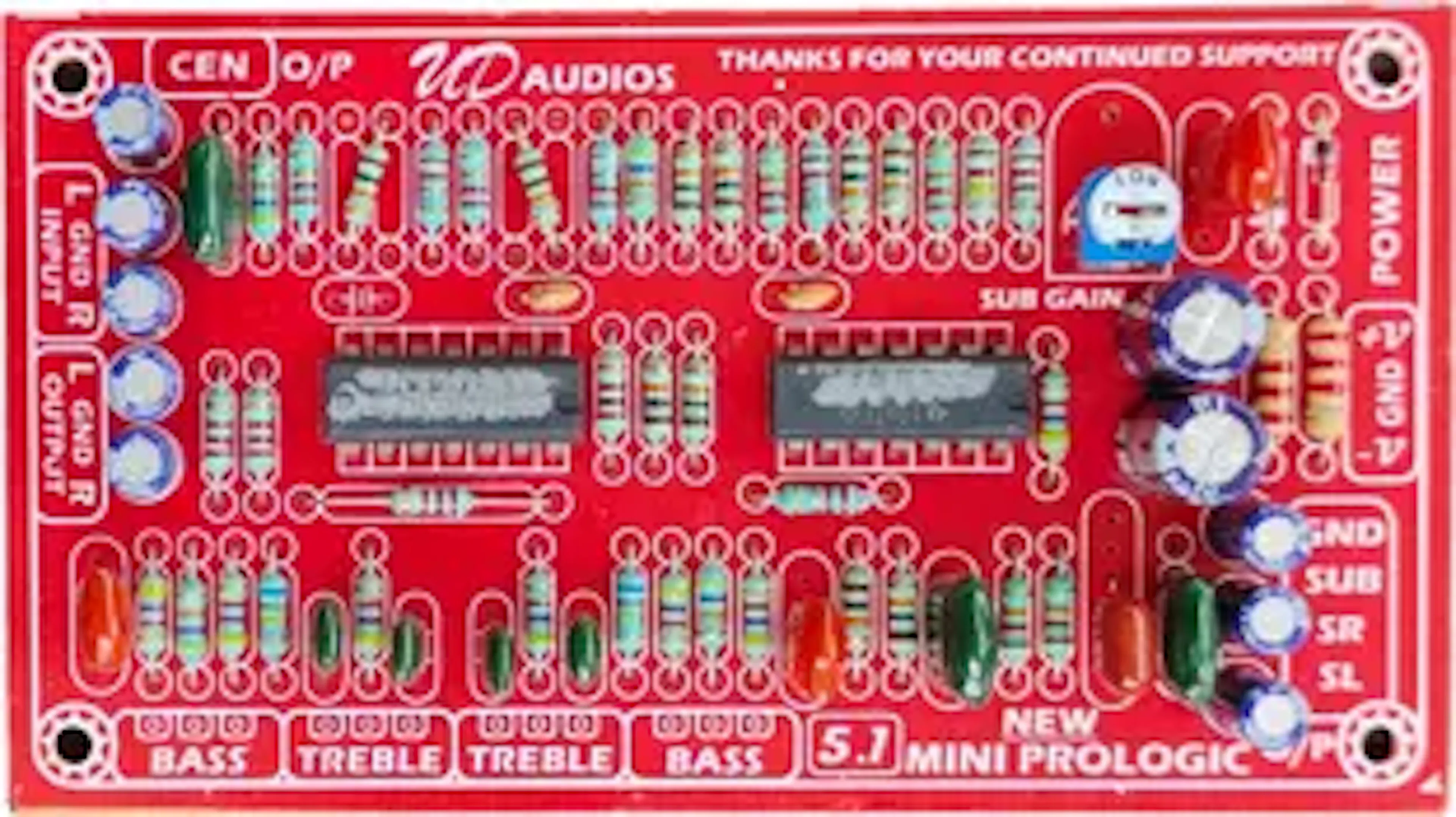 High Tech 5.1 Mini Prologic Board. Stereo Audio Input and 5.1 Channel Output.DC15V to 40V Electronic Components Electronic Hobby Kit