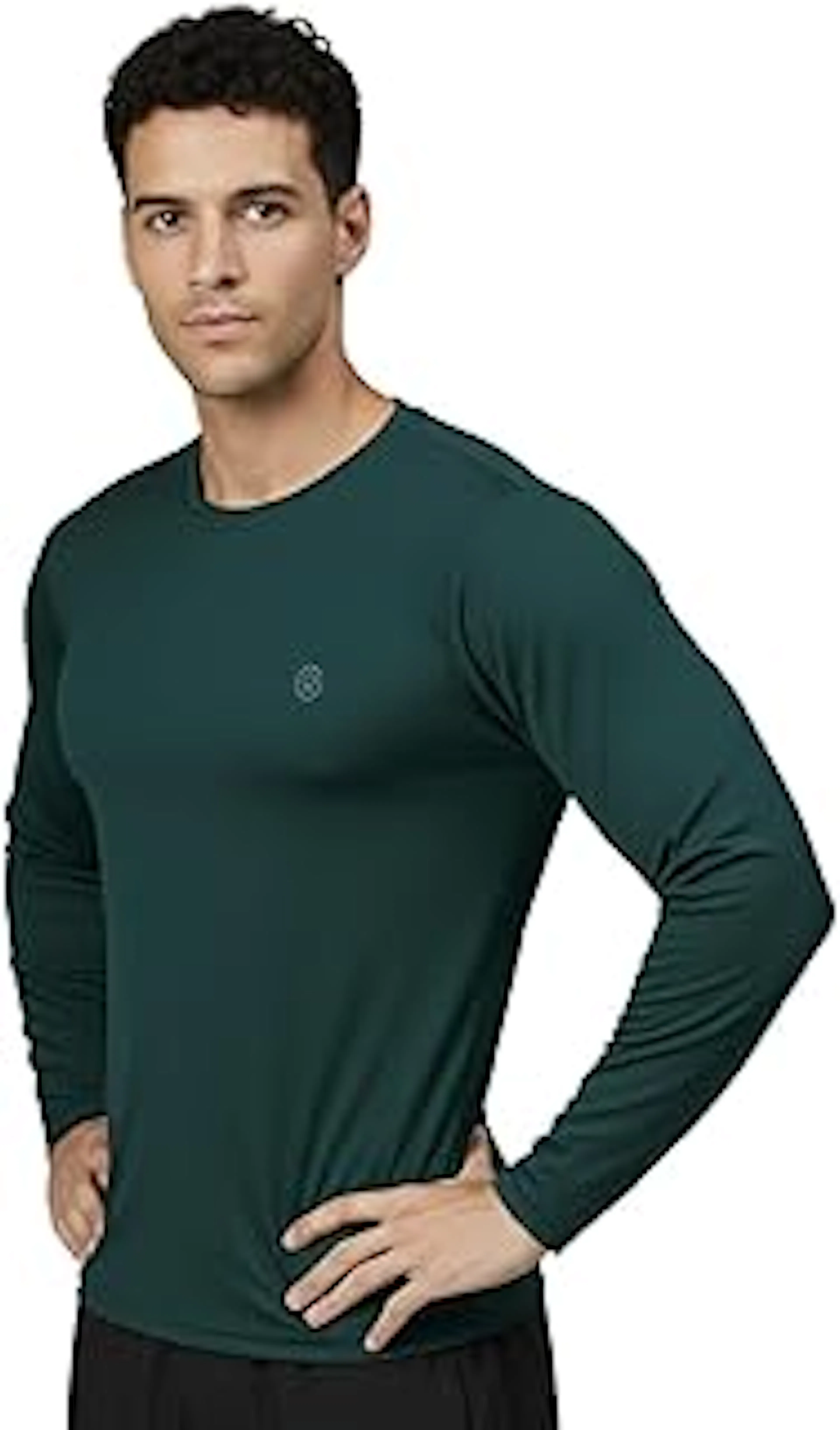 CHKOKKO Gym T Shirts for Men Workout Activewear Solid Quick Dry Sports Tshirt for Man UV Protection Breathable Lightweight Full Sleeve Regular Fit Round Neck Running Boys T Shirt