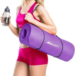 Boldfit Yoga Mats for Women and Men Extra Thick NBR Material with Carrying Strap, Anti-Slip Exercise Mat for Yoga, Workout and Fitness