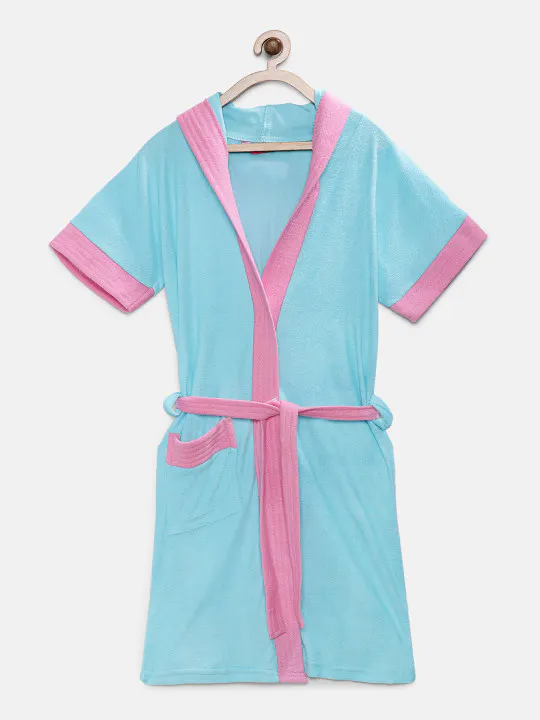 Sand Dune Boys Blue & Pink Hooded Bathrobe