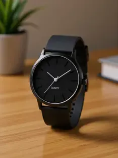 LEBENSZEIT Classic Dial Black Watch for Men – Smart Strap & Thin Hand Design Analog Watch - For Boys