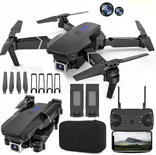 E88 Drone for Kids, Foldable Quadcopter with Interchangeable Camera System, Remote Control, Carrying Case and Extra Batteries