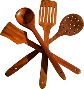 SRE Non Chemical Pure Wooden Spoon set for Cooking Kitchen Tool Set