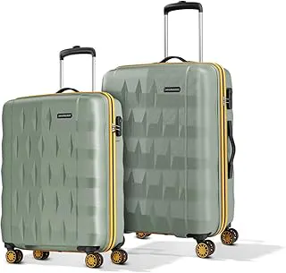 AristocratComet 8 Wheel Set of 2 (Small+Medium) Hard Case Trolley Bag | Combination Lock | Tough and Durable Polycarbonate Luggage | 3 Year International Warranty | Suitcase for Travel | Green