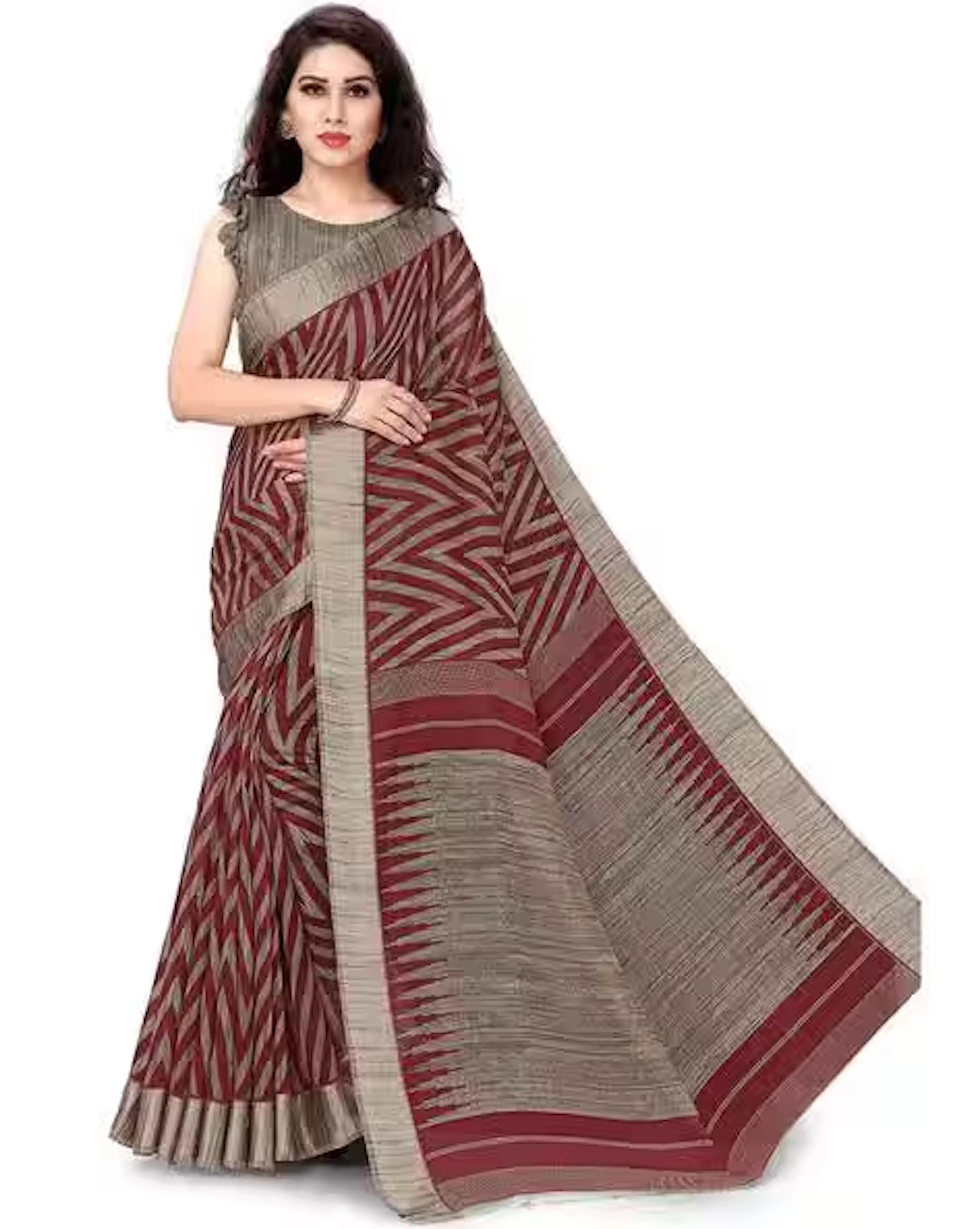 Chevron Print Saree