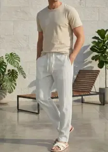 INDICLUB Regular Fit Men Beige Trousers