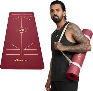 Boldfit Yoga Mat for Women & Men - TPE Eco Friendly 6mm thickness Non Slip Classic Pro Exercise Mat for Home Workout Pilates Floor Exercises Gymnastics Meditation with strap