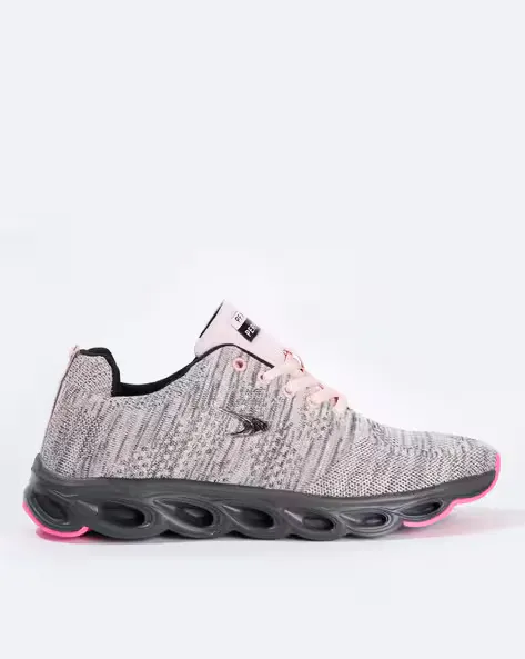 Washable Lace-Up Sport Shoes with Mesh Panelling